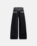 Leopard Patchwork Raw Straight-leg Jeans | Inflation Streetwear INFLATION