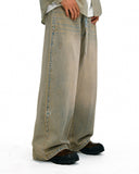 Beaded Studded Washed Baggy Jeans | INFLATION Streetwear INFLATION