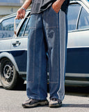 Patchwork Straight Leg Jeans with Belt | Inflation Streetwear INFLATION