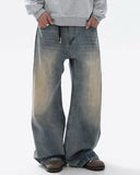 Washed  Bamboo Weave Baggy Jeans | Inflation Streetwear INFLATION