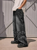 Black Distressed Fringe Jeans | Inflation Streetwear INFLATION