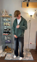 INFLATION Washed Distressed Fleece Zip Up Hoodies INFLATION
