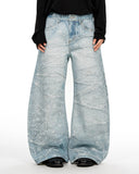 Rhinestone Lightning Baggy Barrel Jeans | Inflation Streetwear INFLATION