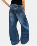 Adjustable Waist Bamboo Weave Baggy Jeans | Inflation Streetwear INFLATION