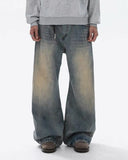 Washed  Bamboo Weave Baggy Jeans | Inflation Streetwear INFLATION