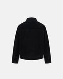 black suede boxy jacket back view
