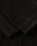 suede jacket sleeve cuff construction detail