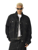 Black Multi Pockets Denim Jacket | Inflation Streetwear INFLATION