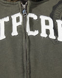 Appliqué Boxy Zip Up Hoodie | Inflation Streetwear