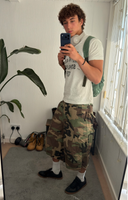 Oversized Camo Cargo Longline Shorts | Inflation Streetwear