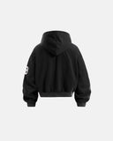 Appliqué Boxy Zip Up Hoodie | Inflation Streetwear