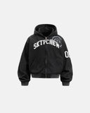 Appliqué Boxy Zip Up Hoodie | Inflation Streetwear