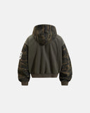 Appliqué Boxy Zip Up Hoodie | Inflation Streetwear