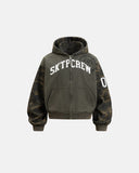 Appliqué Boxy Zip Up Hoodie | Inflation Streetwear