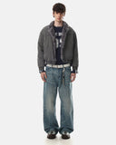 Washed Faux Fur Lined Boxy Jacket | Inflation Streetwear