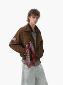 Horse Embroidery Suede Clasp Padded Jacket | Inflation Streetwear INFLATION