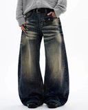 Bamboo Weave Barrel Baggy Jeans | Inflation Streetwear