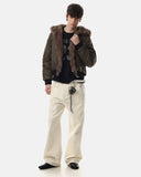 Faux Fur Grommet Hooded Bomber Jacket | Inflation Streetwear