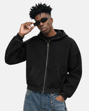 Vintage Washed Waffle Zip Up Hoodie | Inflation Streetwear