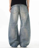 Bamboo Weave Distressed Baggy Jeans | Inflation Streetwear