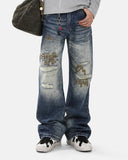 Stud Distressed Bootcut Jeans | Inflation Streetwear