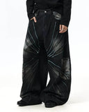 Spray Graphic Camo Barrel Jeans | Inflation Streetwear INFLATION