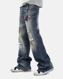 Stud Distressed Bootcut Jeans | Inflation Streetwear