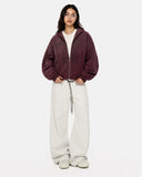 Gothic Rhinestone Washed Zip Up Hoodie | Inflation Streetwear