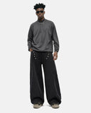 Washed Rivet Wide Leg Sweatpants | Inflation Streetwear