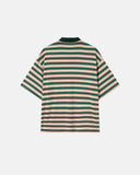 Asymmetric Polo Collar Striped T-Shirt | Inflation Streetwear