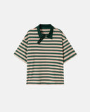 Asymmetric Polo Collar Striped T-Shirt | Inflation Streetwear
