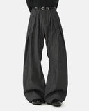Vintage Pinstripe Pleated Barrel Jeans | Inflation Streetwear INFLATION