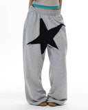 Star Patch Baggy Wide-Leg Sweatpants | Inflation Streetwear INFLATION