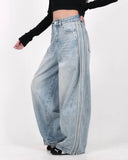 Acid Wash Striped Side Baggy Jeans | Inflation Streetwear INFLATION
