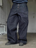 Buttons Up Raw Baggy Jeans | Inflation Streetwear INFLATION