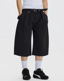 Pinstripe Pleated Ring Detail Tailored Shorts | Inflation Streetwear INFLATION