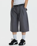 Pinstripe Pleated Ring Detail Tailored Shorts | Inflation Streetwear INFLATION