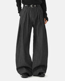 Vintage Pinstripe Pleated Barrel Jeans | Inflation Streetwear INFLATION