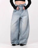 Acid Wash Striped Side Baggy Jeans | Inflation Streetwear INFLATION