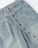 Asymmetric Button Baggy Jeans | Inflation Streetwear INFLATION