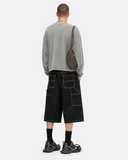 Raw Denim Cargo Longline Shorts | Inflation Streetwear