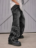 Black Distressed Fringe Jeans | Inflation Streetwear INFLATION