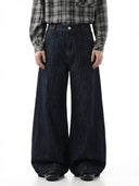 Dark Indigo Wide Bootcut Jeans | Inflation Streetwear INFLATION