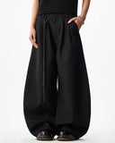 Rope Belt Wide Leg Tailored Pants | Inflation Streetwear INFLATION