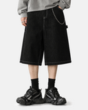 Raw Denim Cargo Longline Shorts | Inflation Streetwear