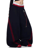 Grey Striped Baggy Sweatpants | Inflation Streetwear INFLATION