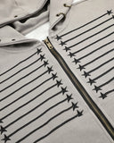 Star Trim Graphic Boxy Zip Up Hoodie | Inflation Streetwear