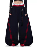 Grey Striped Baggy Sweatpants | Inflation Streetwear INFLATION
