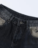 Camo Patchwork Washed Denim Jorts | Inflation Streetwear INFLATION
