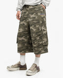 Embroidered Camo Cargo Longline Shorts | Inflation Streetwear INFLATION